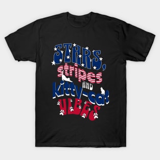 4th of July Independence Day Design for Cat Lovers T-Shirt